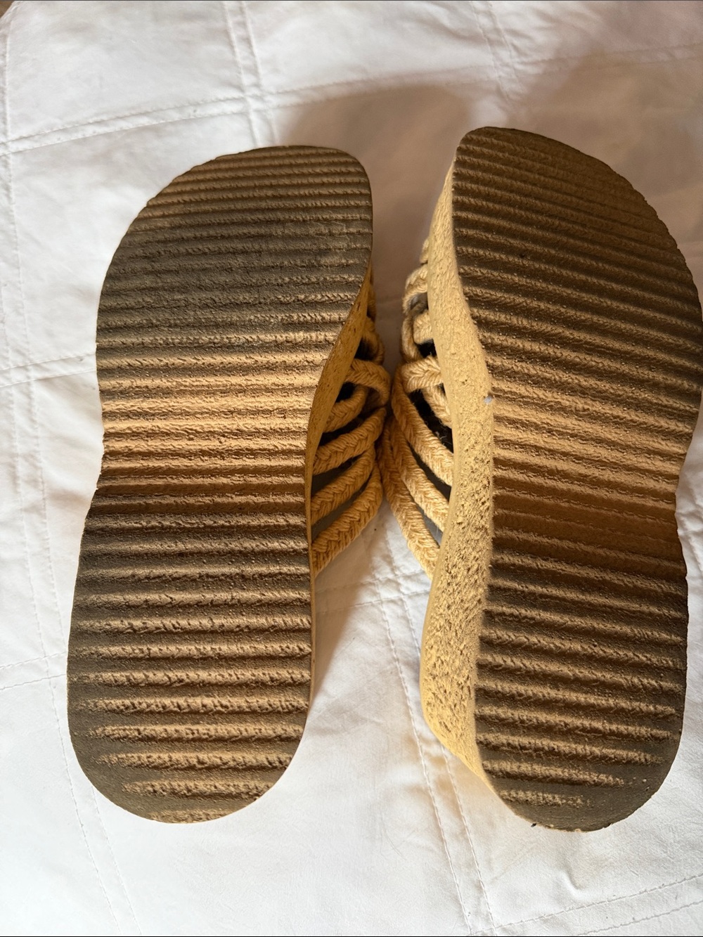 Sbicca Braided Rope Slide Mules in Yellow-Tan - Picture 3 of 3